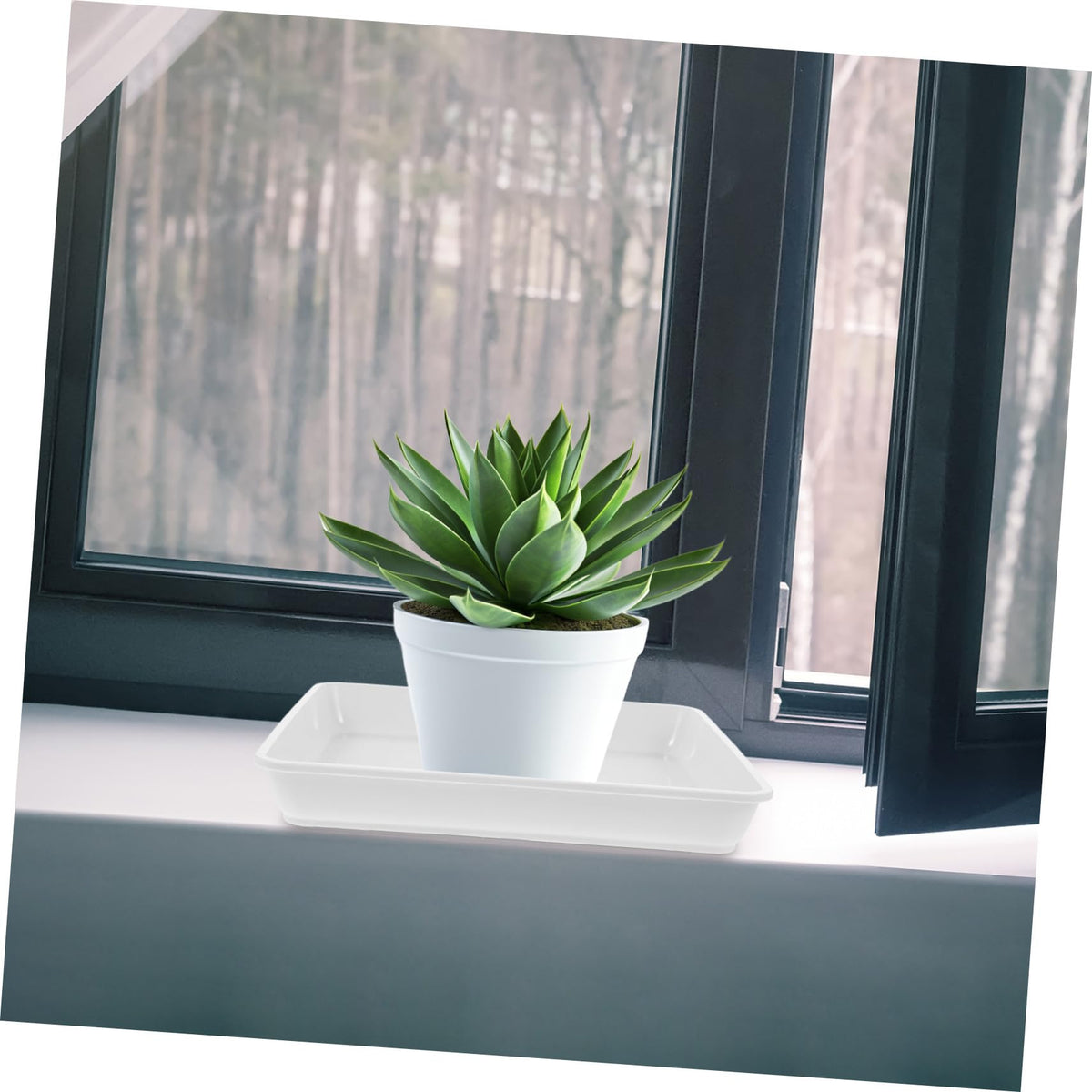 Square Plant Pot Coasters 2-Pack Water Collection Durable Plastic – 60x60cm