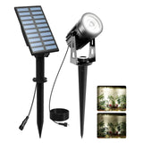 T-SUNUS Solar Garden Light, Garden Spotlight Solar Solar Spotlight for Outdoor Garden Auto On/Off IP65 Waterproof Solar Lamps for Outdoor 2 Brightness Modes Driveway Path Swimming Pool Cold White