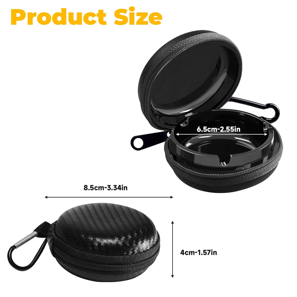 Pocket Ashtray Portable Travel Ashtray with Lid Keychain Outdoor Camping – Keyring