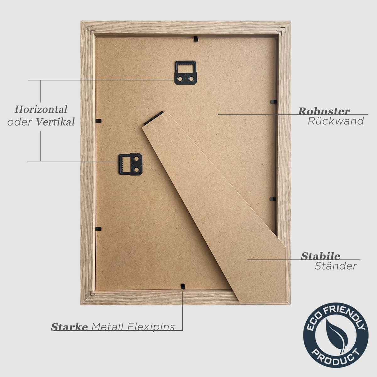 VUVUZULA picture frame 20x30cm wooden photo frame 8x12 inch wooden frame MDF frame 20x30cm natural set of 3