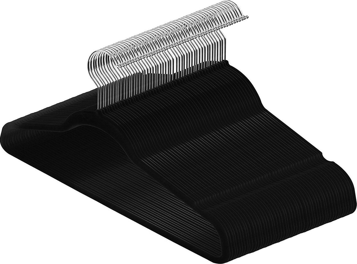 Utopia Home Premium Velvet Hangers 50 Pack - Non Slip & Durable Hangers - Black Hangers with 360 Degree Swivel Hook - Heavy Duty Hangers
