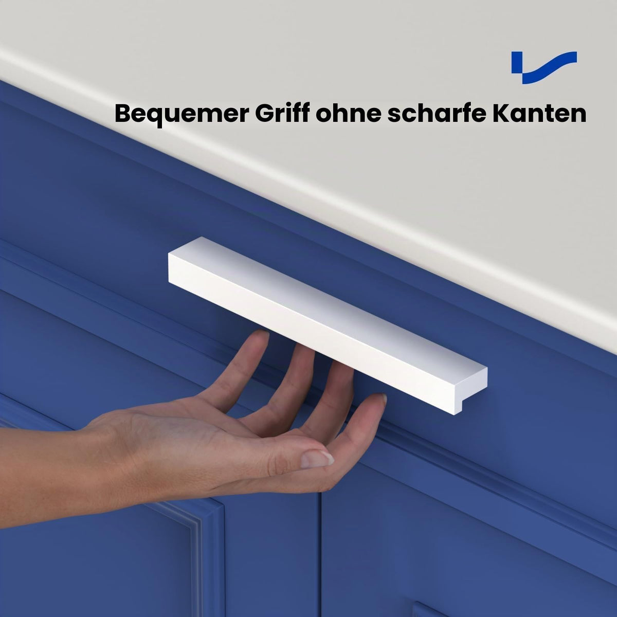 Mânere pentru mobilier de bucătărie distanță între găuri 192 mm, set 10 bucăți – Alb