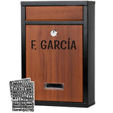 Small Personalised Mailbox Galvanised Steel Vintage Wood Look Weatherproof Secure – Vintage Wood