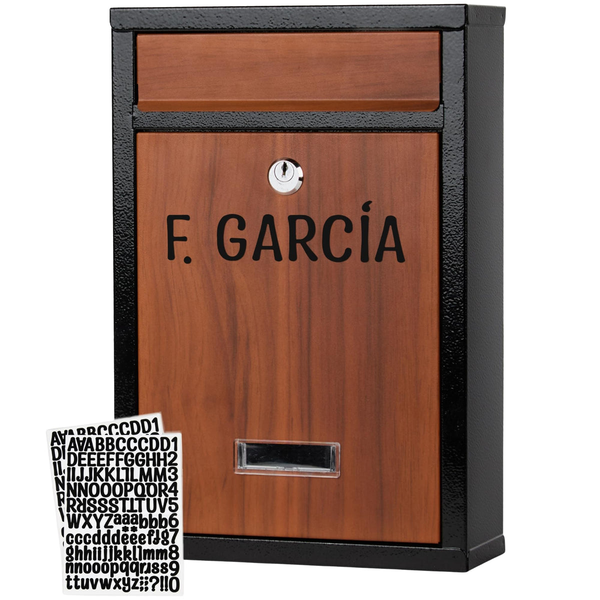 Small Personalised Mailbox Galvanised Steel Vintage Wood Look Weatherproof Secure – Vintage Wood