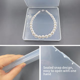 Cutii organizatoare dreptunghiulare din plastic transparent pentru mărgele 15.5x15.5 cm, set 4 bucăți