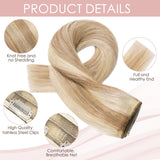 Clip-in Real Human Hair Extensions 5 Clips 35cm 45g – Golden Brown/Blonde