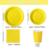 Paper Tableware Set 50pcs Yellow Paper Plates & Cups for Parties – Yellow