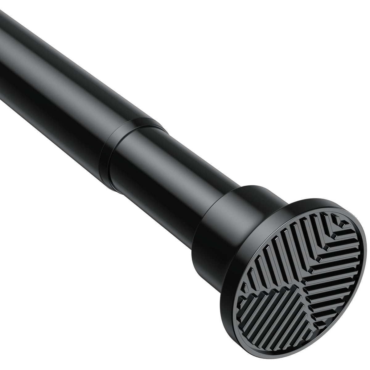 Extendable Curtain Rod No-Drill 71–215cm Stainless Steel – Black