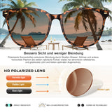 Ochelari de soare polarizați damă protecție UV400 stil retro – Negru