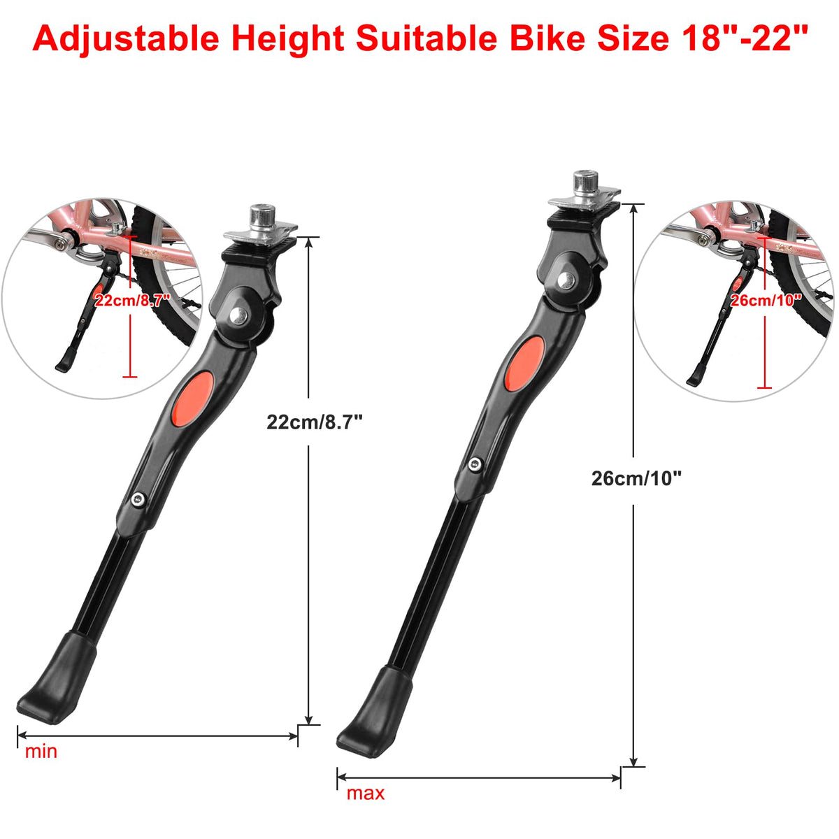 Bicycle Stand Height Adjustable for 18-22 inch Bikes – Aluminium