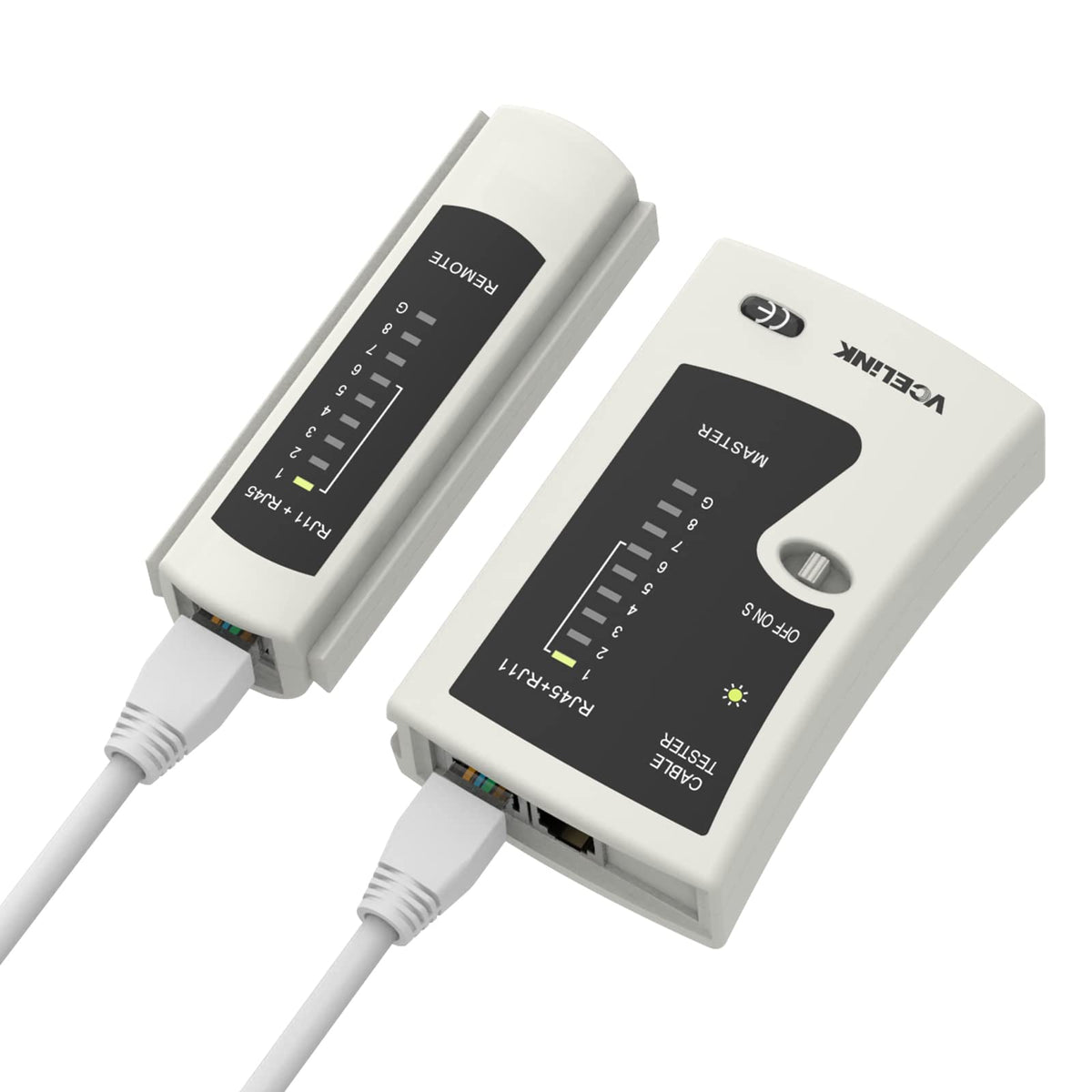 VCELINK Cable Tester, Network Tester Cable Tester for RJ45 RJ11 Cable Patch Cable Line Tester, LAN Tester, Telephone Cable Tester, Black