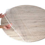 Round Elastic Tablecloth Weatherproof Outdoor Transparent with Elastic Band – Transparent 180 cm