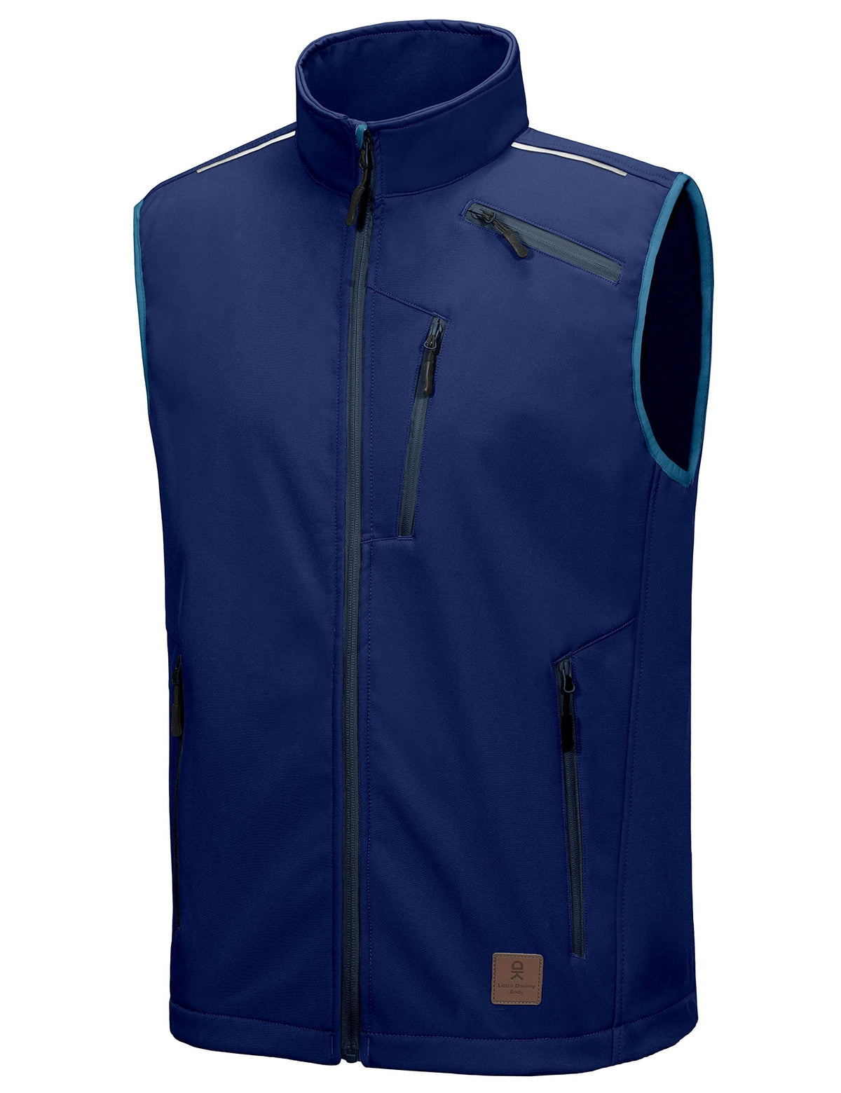 Vestă softshell bărbați căptușită cu fleece rezistentă la vânt – Albastru închis M