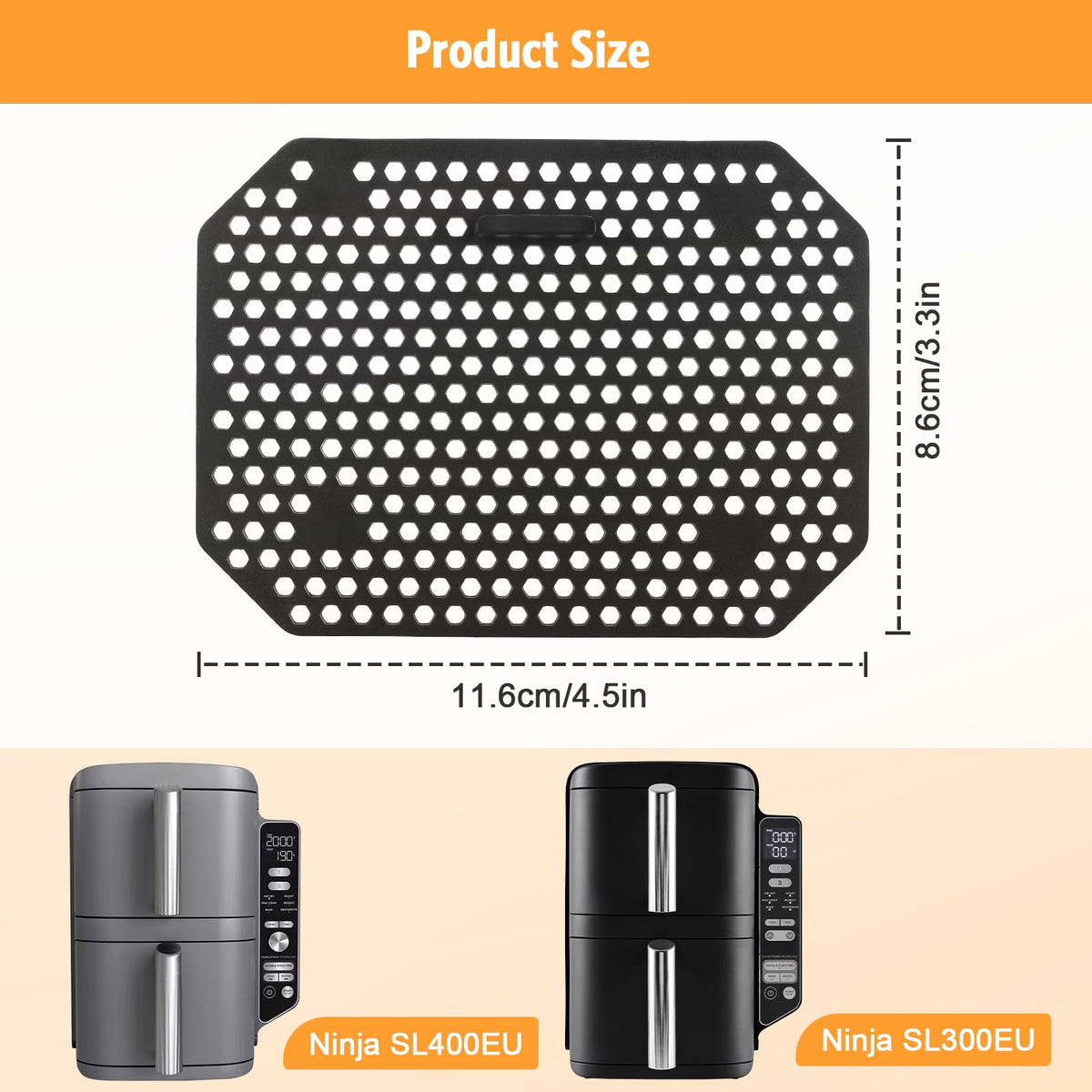 Protecție antistropire din silicon pentru friteuză cu aer cald Ninja SL400/SL300, set 4 buc