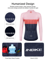 Tricou ciclism damă INBIKE respirabil cu uscare rapidă și 3 buzunare la spate – Roz L