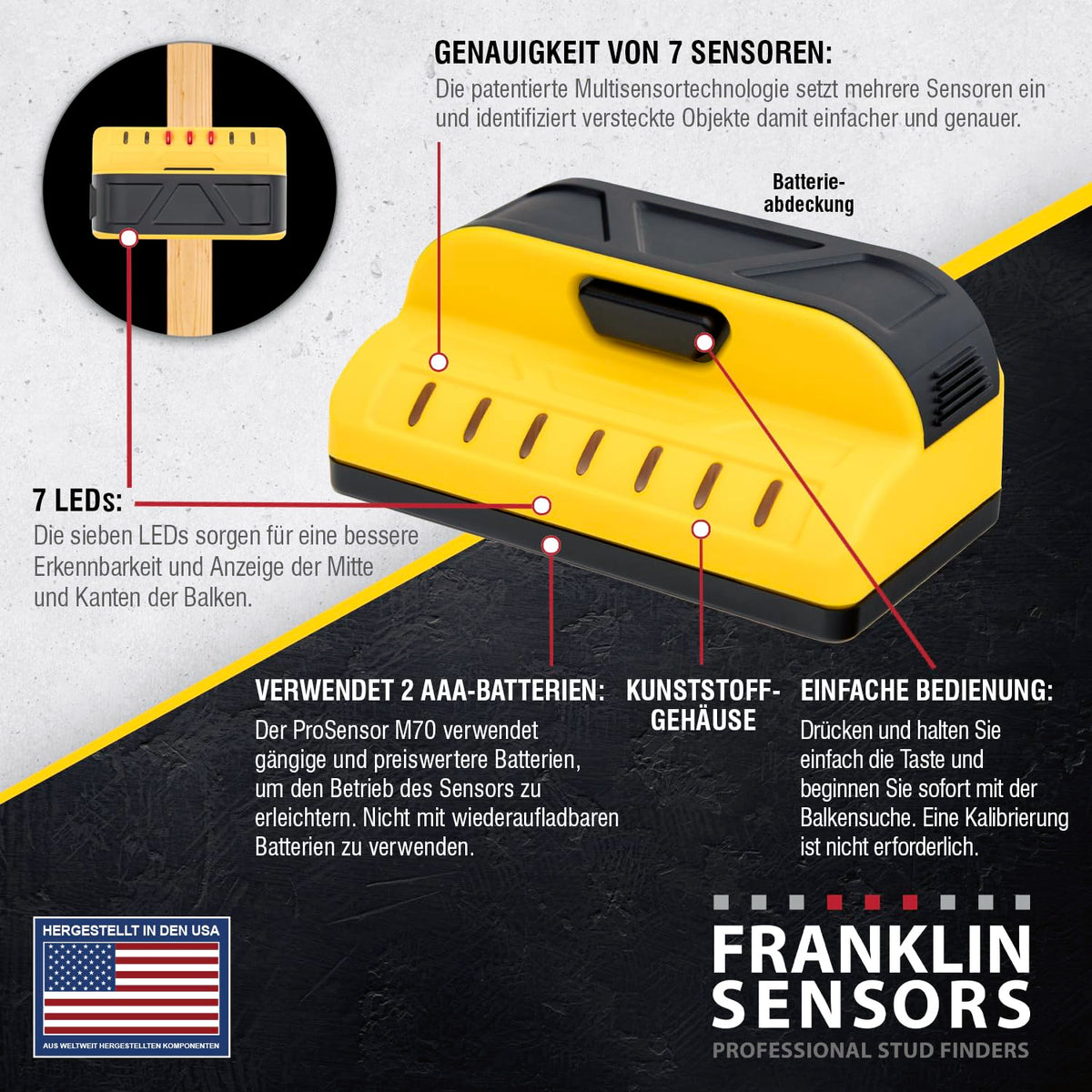 Franklin Sensors Drywall Locator 7 Sensors – M70