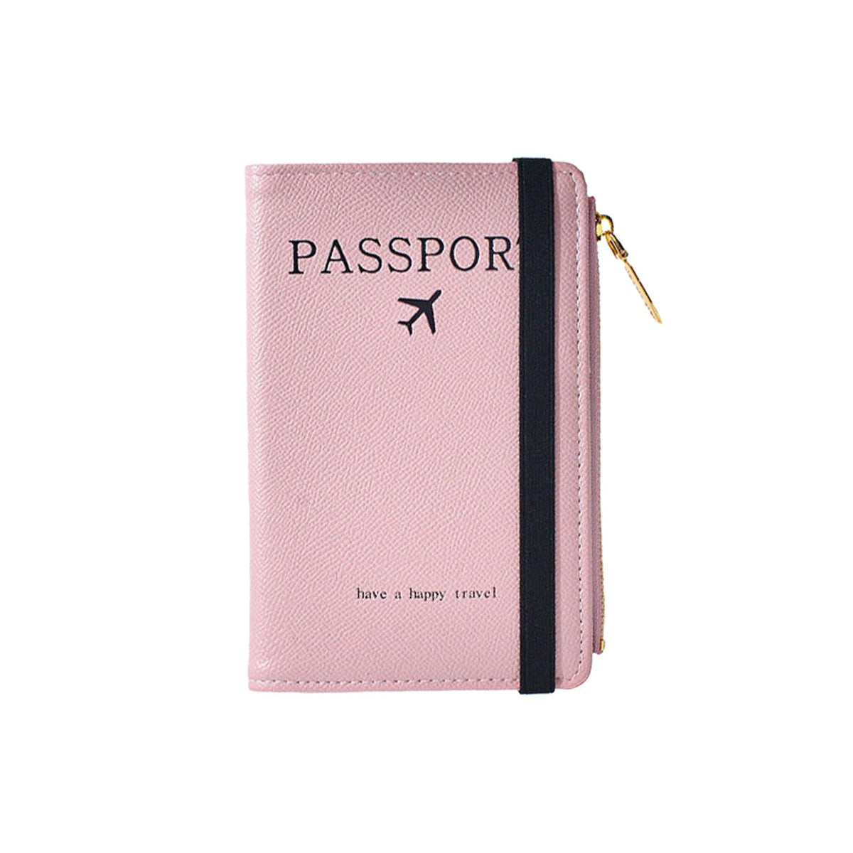 Passport Holder Travel Document Organizer PU Leather with Coin Pocket – Black
