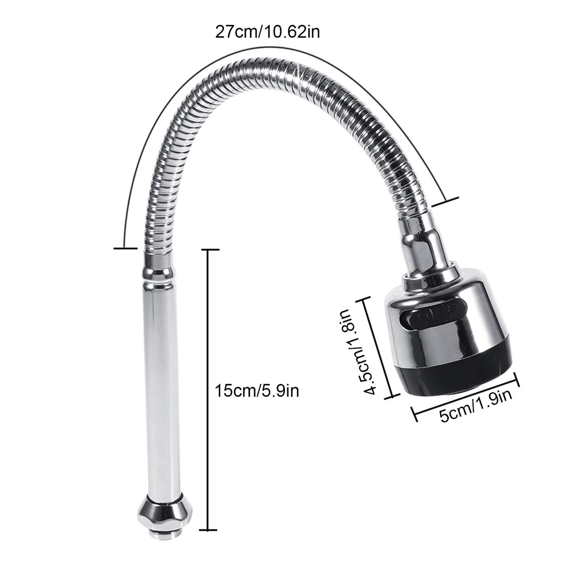 360° Swivel Faucet Sprayer 304 Stainless Steel Swivel Spout Sink Aerator Faucet Replacement Part