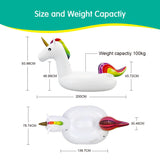 Saltea gonflabilă uriașă unicorn Dracarys pentru piscină și plajă 200x100x90 cm