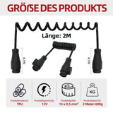 13-Pin Coiled Trailer Cable 2m with 13-Pin Plugs - Black 2m