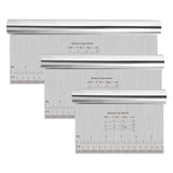 Set 3 raclete șpaclu din inox pentru aluat și patiserie cu scală gradată 15/20/25 cm – Argintiu