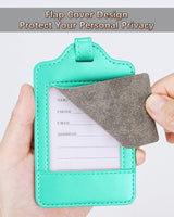 Luggage Tags 3-Pack PU Leather Privacy Cover Durable Travel ID – Assorted