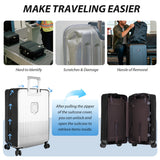 Transparent Elastic PVC Luggage Cover Waterproof Suitcase Protector – Black 20in