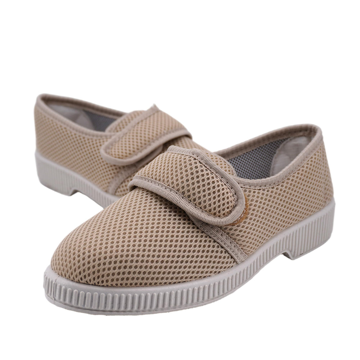 Women’s Adjustable Velcro Slippers Orthopaedic Non-Slip Breathable Soft Comfortable – Beige EU38