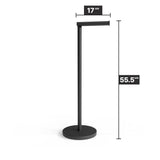 Freestanding Toilet Roll Holder Click-Up Arm Holds 4 Spare Rolls – Black