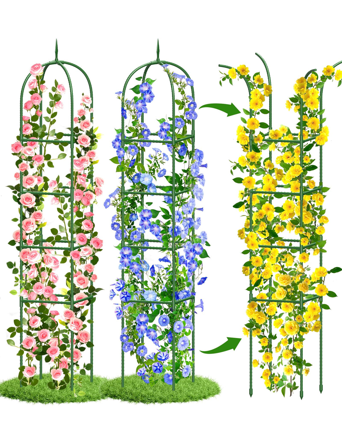 Spalier metalic tip obelisc suport pentru plante cățărătoare de grădină 180 cm