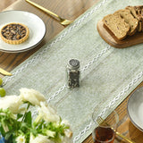 Traversă de masă stil rustic Boho cu ciucuri Artoid Fashion 33x143 cm – Verde Salvie