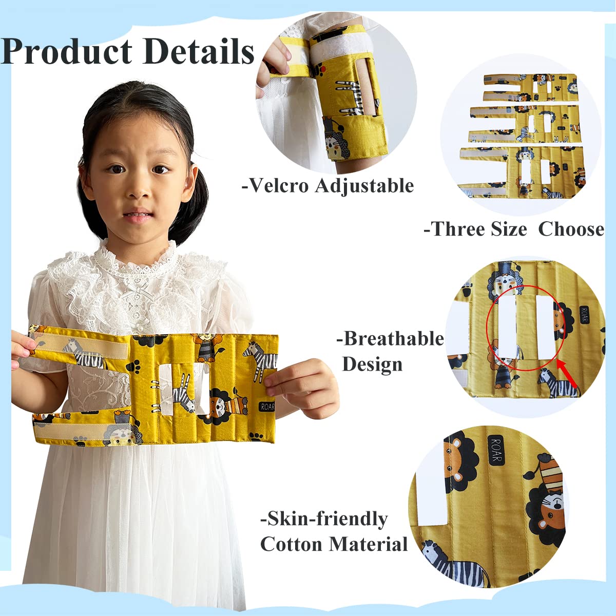 Elbow Immobilizer Splint Pair Prevent Scratching Face Thumb Sucking IV Tube Pulling for Babies – Small 2PCS