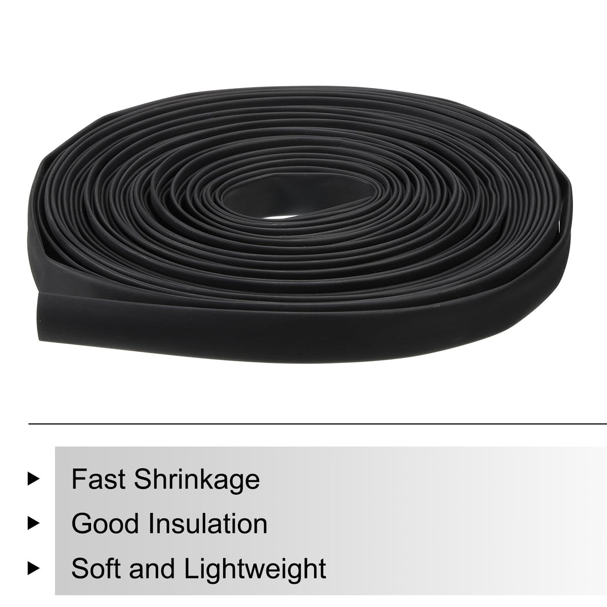 Heat Shrink Tubing 15m 12mm 4:1 Shrink Ratio Waterproof Insulating Tubing - Black