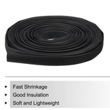 Heat Shrink Tubing 15m 12mm 4:1 Shrink Ratio Waterproof Insulating Tubing - Black