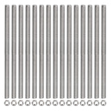 M6 x 200mm Solid Threaded Rods 24pc 304 Stainless Steel with Hex Nuts - M6 x 200mm