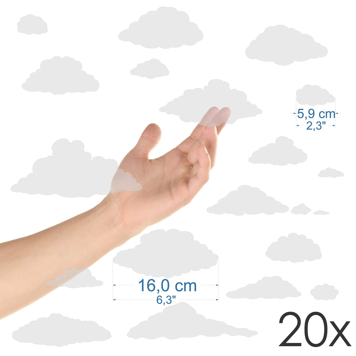 Anti-Collision Window Stickers 20-Pack Cloud Decals Prevent Bird Strikes – Translucent