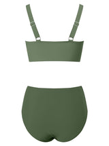 Costum de baie 2 piese triunghi Sangdut talie înaltă – Verde S