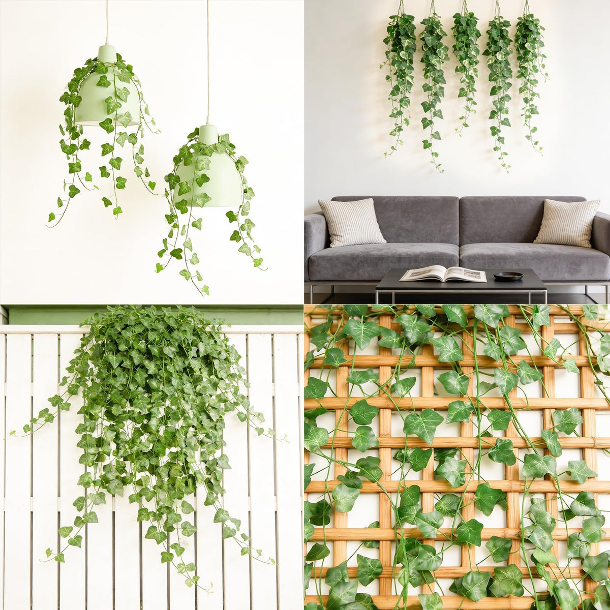 Artificial Ivy Garland Hanging Faux Vine Green 12pcs – 25.2m