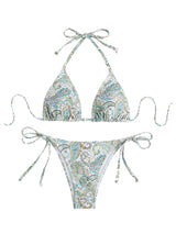 Costum de baie 2 piese triunghi cu nod și efect modelator GORGLITTER – Verde L