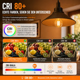Becuri LED decorative vintage E27 G45 4W 2200K lumină caldă Edison, set 6 bucăți
