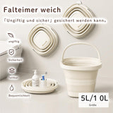 Collapsible Foldable Bucket 10L PP+TPR Space-saving – Cream