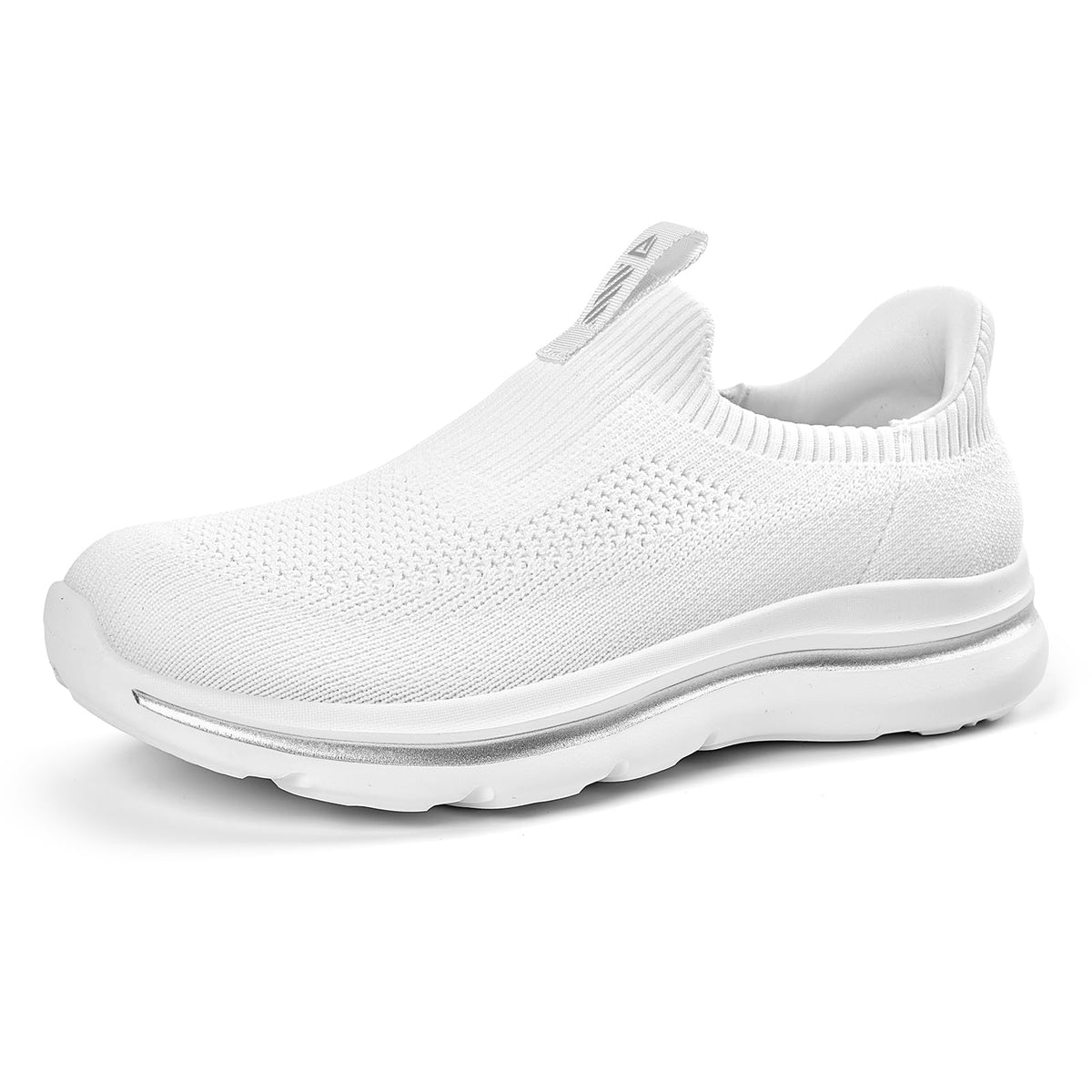 Women’s Slip-On Walking Shoes Breathable Lightweight Comfortable – White EU 38