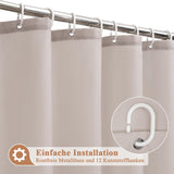 Extra-Length Shower Curtain Waterproof Anti-Mould Antibacterial 180 x 230 cm – Sand