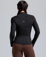Women's Running Jacket Slim Fit Long Sleeve Mesh Vent – Black XL