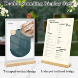 Suporturi meniu / afișaj acrilic A5 cu bază din lemn, set 6 bucăți – 15x21 cm