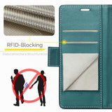 PU Leather Wallet Case for Google Pixel 8 RFID Protection Magnetic Stand – Blue Green