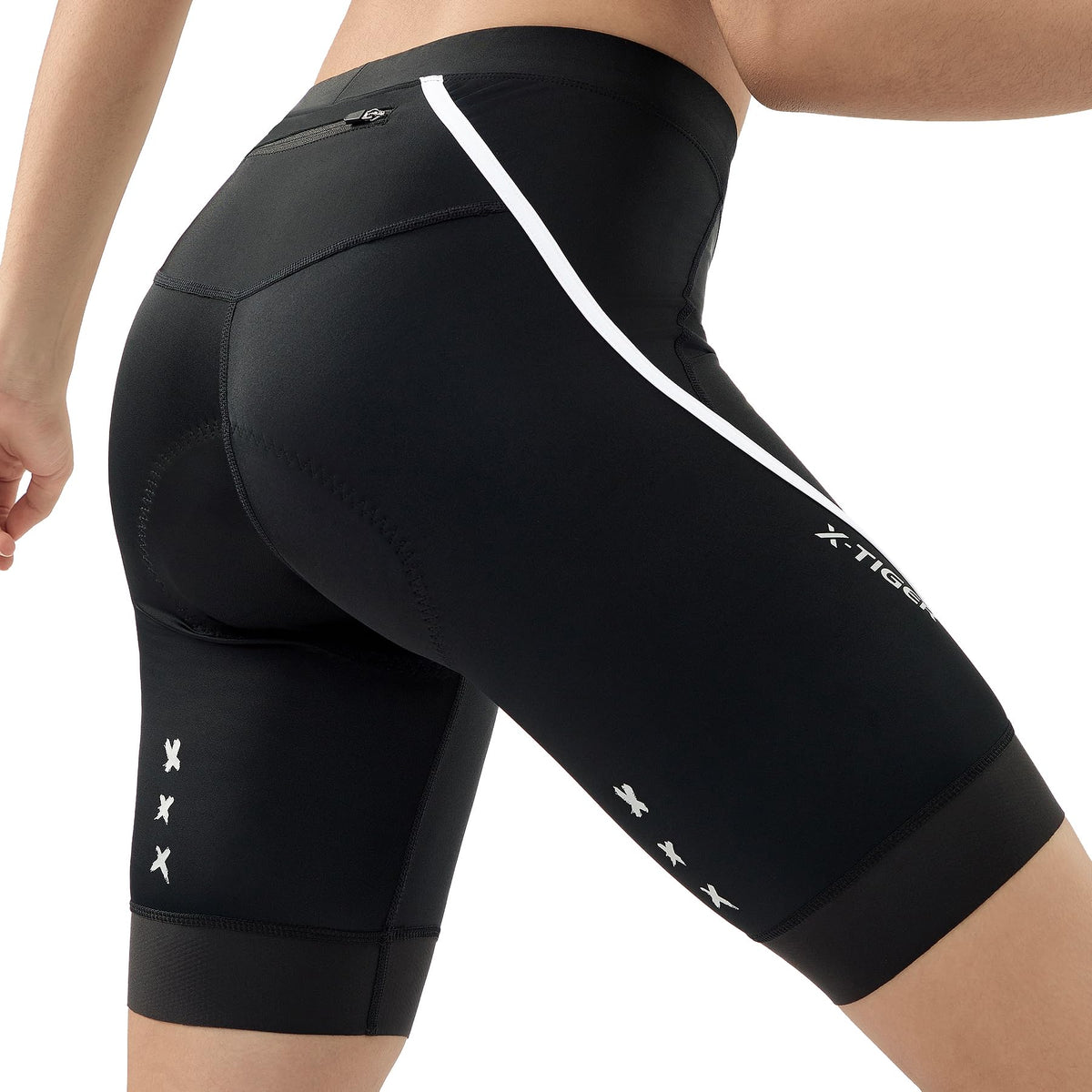X-TIGER Women's Padded Cycling Shorts Quick-Dry Breathable with Zipped Pockets