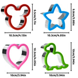 4 Piece Children's Cookie Cutter Set, Sandwich Cookie Cutters Bread Cookie Cutters Stainless Steel Comfort Grip Cookie Cutters Set Bread Cookie Cutter Set Sanwich Vegetable Fruit Cookie Cutters for Cakes, Biscuits, Vegetable Cutter