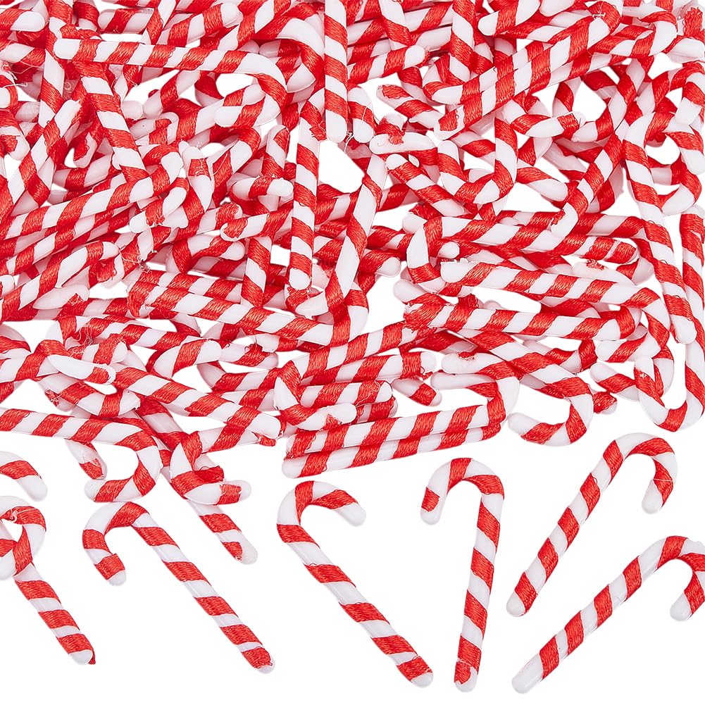 Christmas Candy Cane Hanging Ornaments 100pc 48.5mm Spiral Plastic – Red/White