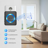 TECKNET Wireless Doorbell, Waterproof Outdoor Wireless Doorbell, 60 Melodies with 5 Volume Levels, 400m Range (1x Transmitter and 1x Receiver)